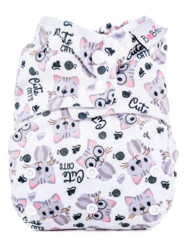 Kapsová extra jemná AIO plienka bambusová Premium patentky - Cute cats